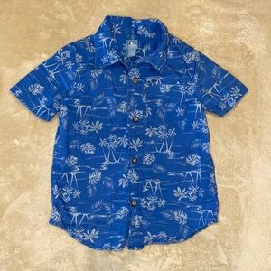 Baby Gap Caribbean Button Down Short Sleeve Shirt for toddler boys, size 3, NWOT